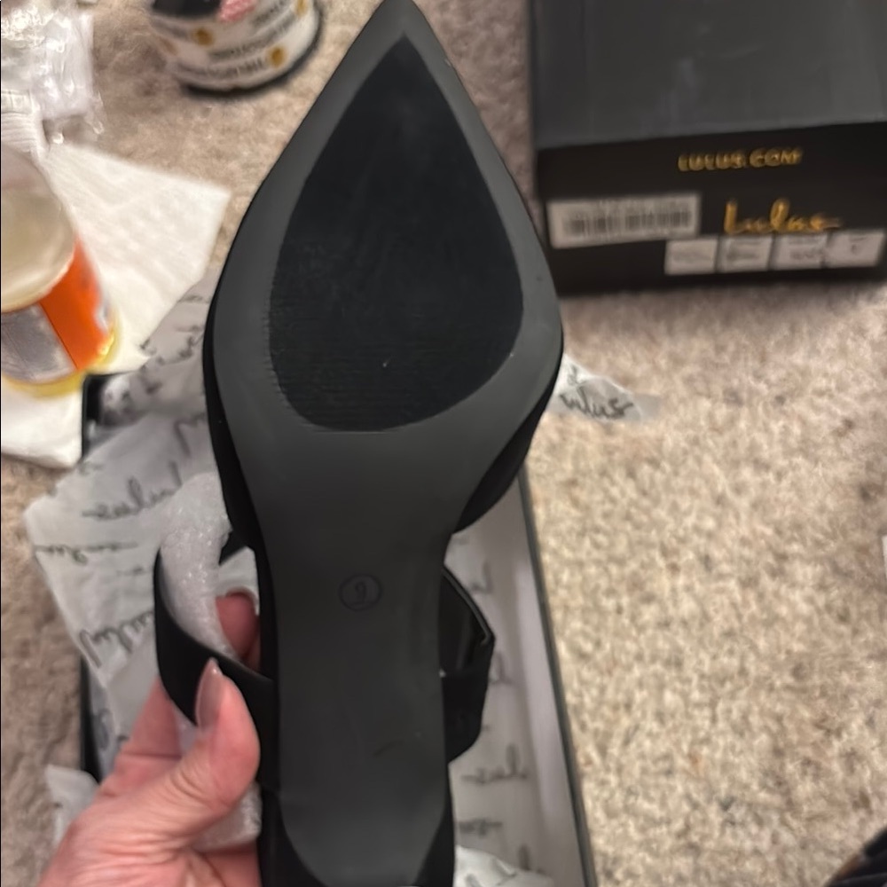 Lulu's Chic Black “Faire” Pointed Toe Mules - Picture 7 of 10